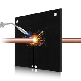 1/5"(5mm) Welding Blanket Fireproof, 12''x12'' Thickened Heat Shield Welding Pad, Brazing Heat Shield for Torch, Brazing Blanket for Pipe Soldering, Flame Resistant Brazing Mat for Plumbing, HVAC
