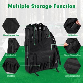 Huidnnas Roll Bar Storage Bag Fit for 1997-2025 Jeep Wrangler JK TJ LJ & Unlimited JL 4-Door,Multi-Pocket Cargo Cage Organizer,Oxford Saddlebag Tool Organizer 2PCS Black