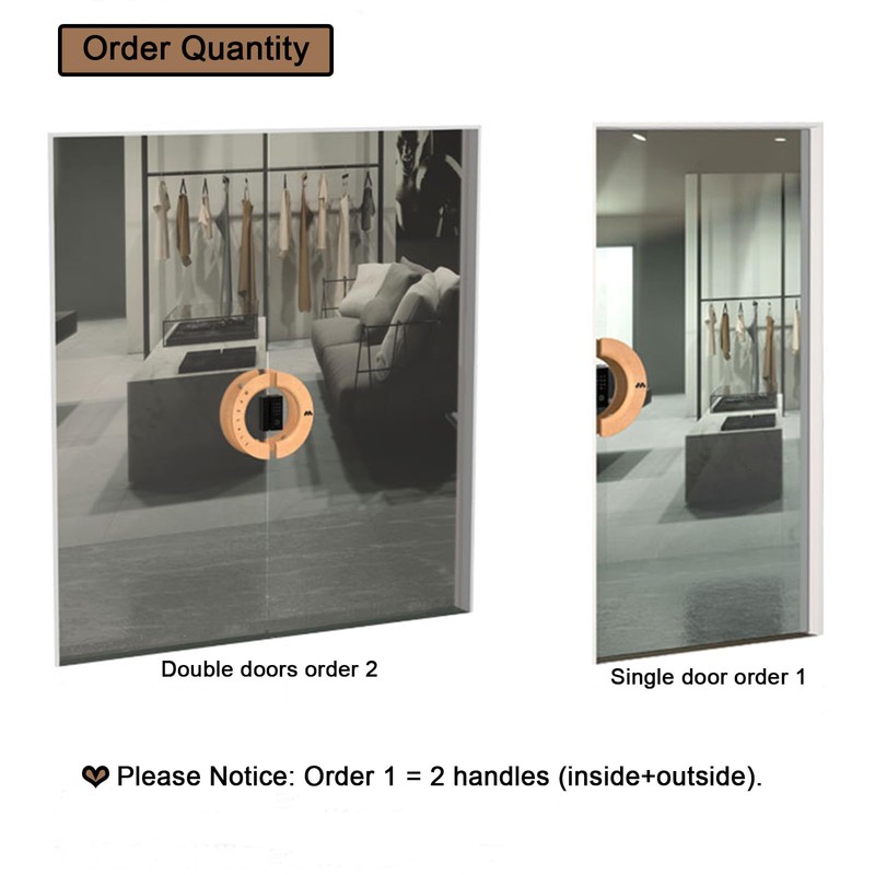 Rzeloyde Solid Wood Barn Door Pull Handle, Moon-Shaped Commercial Handle