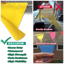 NACARUM Blue Pennant Banner Flags | OSHA 500lb Rated | Strand Fade Resistant 【102FT】