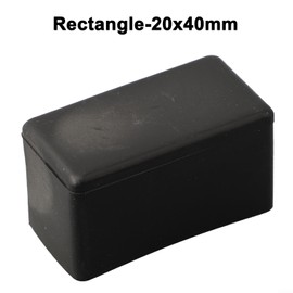Furniture Rubber Pads Feet Black Rectangle Rubber Furniture Legs Table Chair Legs Floor Protectors for Hardwood Floors (20x40mm) 12pcs