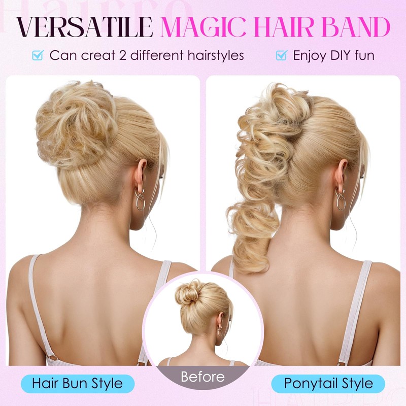 Hairro Messy Bun Hair Piece Remy Human Hairpiece DIY Wrap