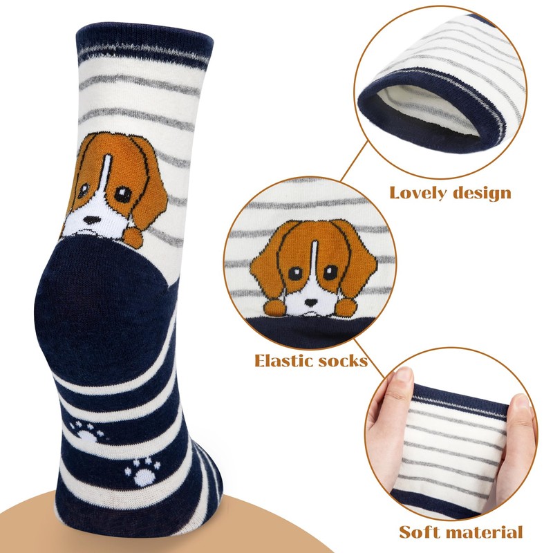 YSense Wear Women's Cute Animal Socks 5 Pairs, Multicolor