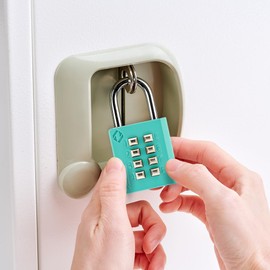 Zarker XB35 8-Digit Push Button Combination Padlock, 4 Digit Locking Mechanism, Emerald, 1-Pack