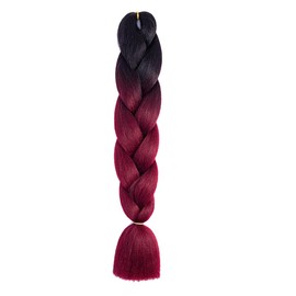 Braiding Hair Ombre Black to Wine Red Braid Hair Extensions Hot Water Setting High Temperature Synthetic Fiber 24 Inches(B8-1Pack)
