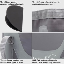 Qualore Camping Collapsible Bucket, 12L Handy Folding Water Container Portable Foldable Water Carrier Storage for Travelling Plumbing Car Wash