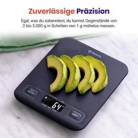 Etekcity Kitchen Scales, Accuracy up to 1 g, Digital Kitchen Scales with LCD Display, Improved Buttons, Tare Function, Kitchen Scale for Weighing Liquids and Jewellery