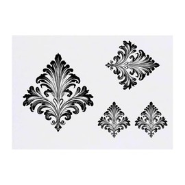 4 x 'Decorative Acanthus Leaves ' Temporary Tattoos - Water Resistant, Skin-Safe, Non-Toxic Transfers, Mixed Sizes (TO00085632)