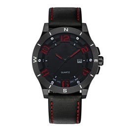 WWOOR Male Men Fashionable Quartz Movement Watches Wristwatch (Red)