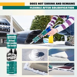 Silicone Caulk,RV Roof Sealant,Silicone Sealant for RV Roofs, 10 Packs RV Self Leveling Lap Sealant RV Caulk EPDM Sealant on Motorhomes, Trailers, Campers(White)