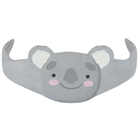 Cherry Stone Pillow Animal Children's Hot Water Bottle Size Adjustable Thermal Pillow Filled with Cherry Seeds Relieves Stomach Pain and Bloating Grey Koala [088]