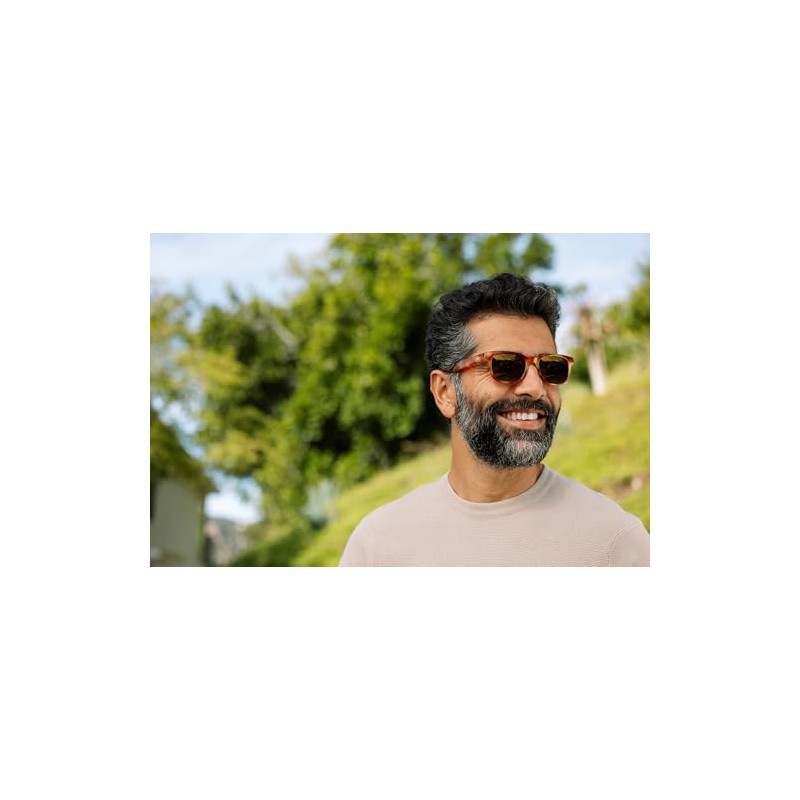 Peepers by PeeperSpecs 18th Hole Polarized Sunglasses Square, Amber Tortoise,