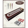Wooden Cribbage Board Game Set with Cards & Metal Pegs