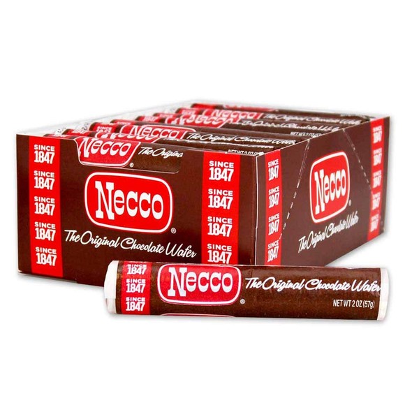 Necco The Original Chocolate Flavored Wafer Candy Rolls, Since 1847 (24 Count)