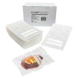 Chefwurx Pre-Cut Vacuum Sealer Bags â 300 Pint Bags for Food Saver â BPA-Free Vacuum Seal Bags, Microwave, Freezer and Boil Safe, Compatible with Most Vacuum Seal Machines (8â x 12â)