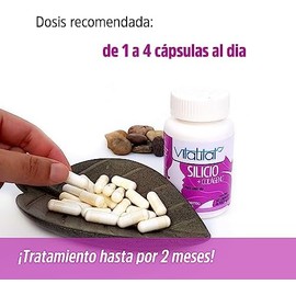 Silicio  Colágeno  Revitaliza tu piel  Fortalece tendones, uñas y cabello  Bote con 60 cápsulas de 500 mg cu