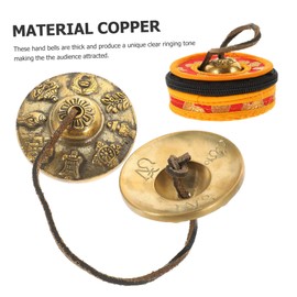 Levemolo Crash Cymbals Tibetan Bells for Yoga Meditation Durable Percussion Instrument with Rich Sound Unique Design Cymbal Bell for Adults Mindfulness Accessory and