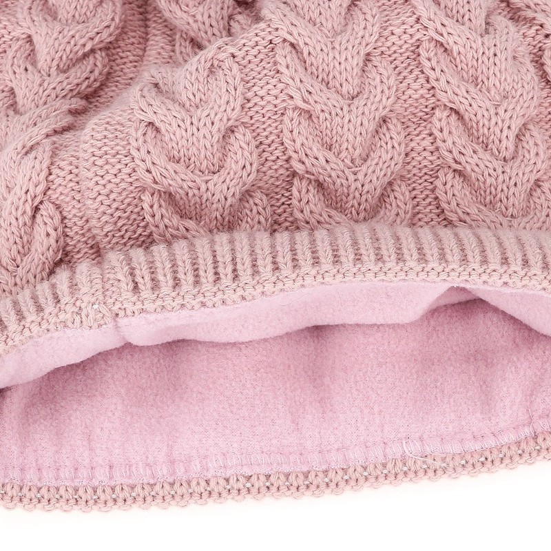 Neverless Beanie Cool Women's Knitted Lined Fur Pom Pom Winter