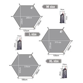 HIKEMAN - Alfombra hexagonal para tienda de campaña para 1 a 4 personas, ultraligera, impermeable, para tienda de campaña, 6 estacas para camping, senderismo, picnic, mochilero (M)