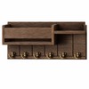 Rustic Wood Key Holder for Entryway – Wall Mounted Mail
