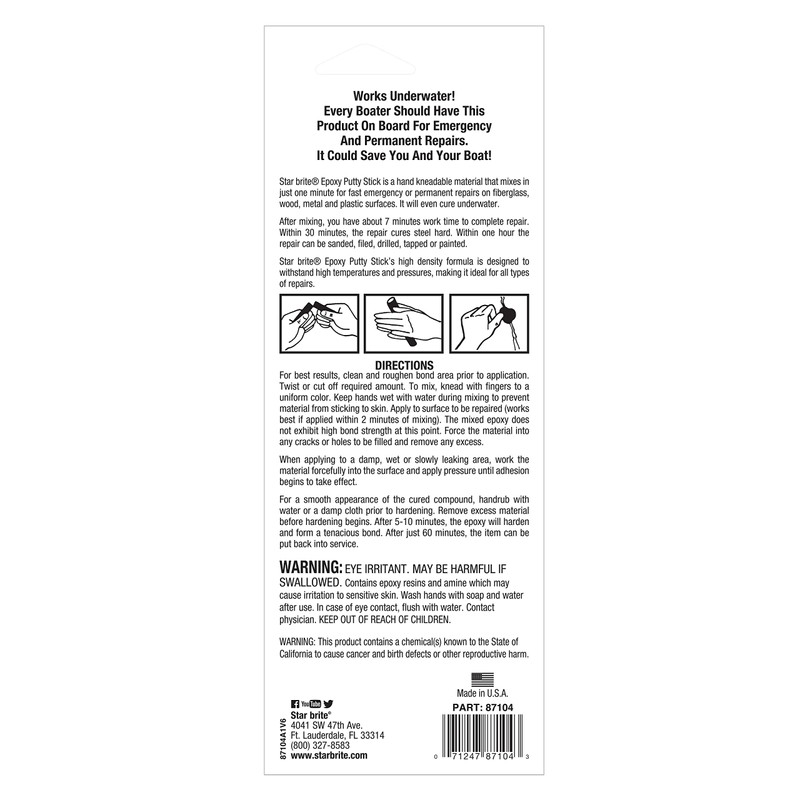 STAR BRITE Epoxy Putty Stick - Make Fast, Permanent Repairs