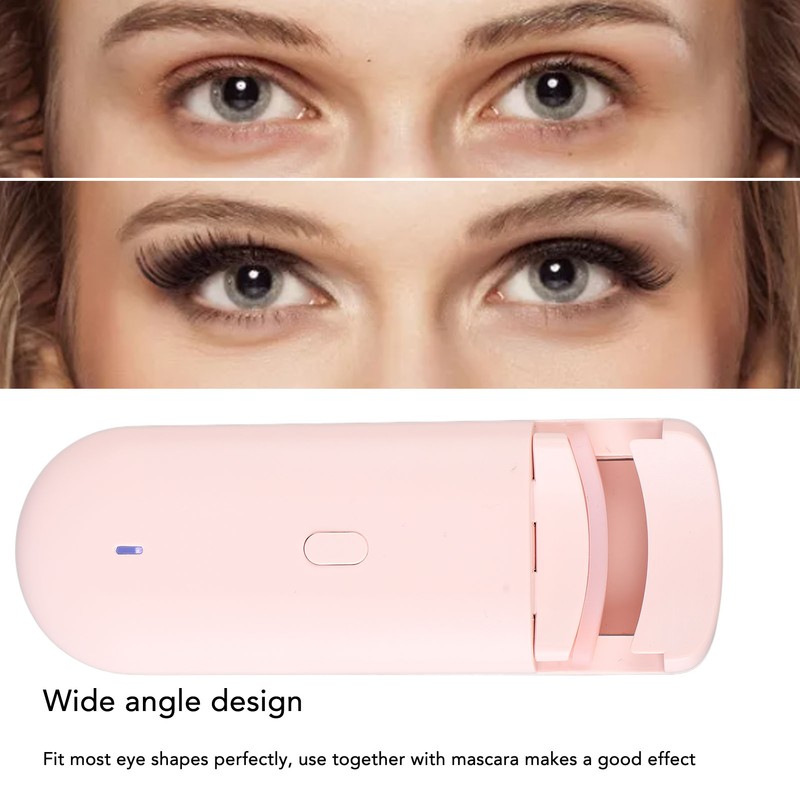 Heated Eyelash Curler Pink Portable Electric Long Lasting Eyelash Curler