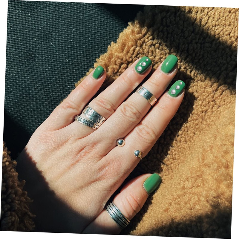 VICASKY Shining Nail Art Decor Metal Nail Charms Silver for