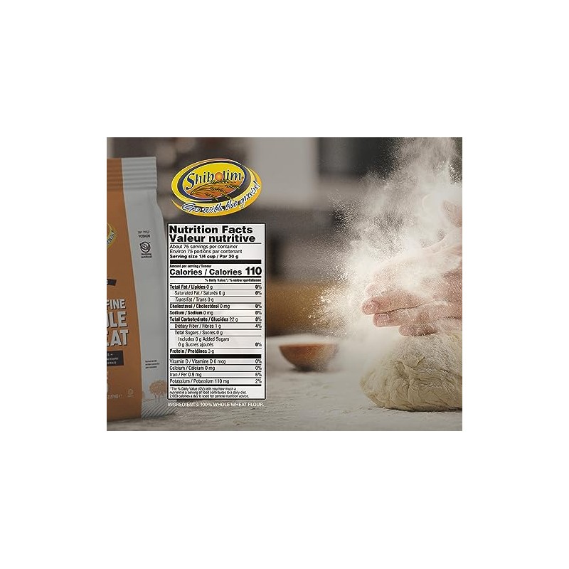 Shibolim 100% Extra Fine, Whole Wheat Flour 80oz (5lb) |