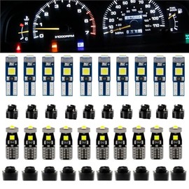 40 bombillas LED T5 T10 194, kit de luces LED con enchufes, luces de tablero regulables de 300 lm para reparación de medidores de velocímetro, Plug and Play, color blanco
