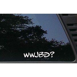WWJBD? (What Would Jimmy Buffett do) - 6 3/4" x 1 1/4" die Cut Vinyl Decal/Bumper Sticker for Windows, Cars, JDM, Trucks, Bumpers, Tool Boxes, Boats, laptops - virtually Any Hard, Smooth Surface. M
