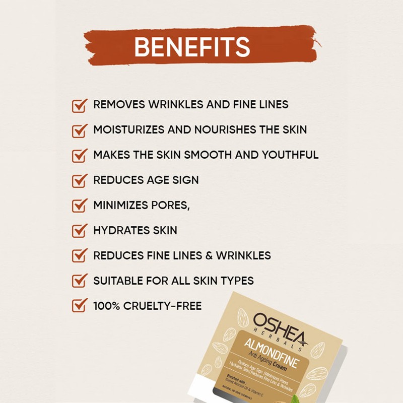 OSHEA HERBALS ALMONDFINE ANTI AGEING CREAM 50 GM
