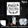 Pack of 9 Christmas Stencils, Large Drawing Stencils Painting Stencils