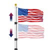 Hooomyai 25FT Telescopic Flag Pole Kit, Thumb Buckle Lock Design