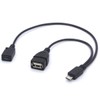 GLHONG Micro USB to USB Female Y Splitter, 20cm