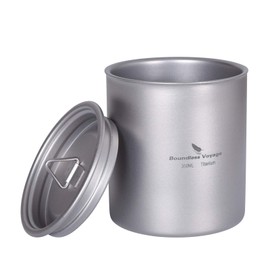 Boundless Voyage Ti3022D Titanium Mug with Lid, 11.8 fl oz (350 ml), Double Wall, Outdoor Mug, Heat Retention, Cold Retention, Ultra Lightweight, Rustproof, Stacking Mug, Outdoor, Camping Equipment, Mesh Bag, Easy to Carry