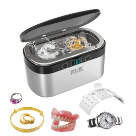 PELCAS Professional Ultrasonic Cleaner Machine for Cleaning,Eyeglass,Watches,Dentures,Ring,Blade Razorvoltage (v): 35W AC100-120V 50/60Hz, color: Silver, plug type: UK Plug