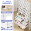 SYKIARIOL Rolling Cart with Drawers,10 Drawer Rolling Cart,Storage Cart with