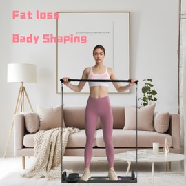 6 in 1 Pilates Board,Portable and Foldable Pilates Reformer Set,Multifunctional Pilates Board for Home Exercise,The for Fitness Women Lovers (Black)