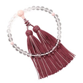 Kiho Koubou Women's Prayer Beads Kyoto Prayer Beads Crystal Fujiun Stone Pure Silk 2 Color Tassels Paulownia Box Included / One-Handed Type All Sect Compatible/Purple