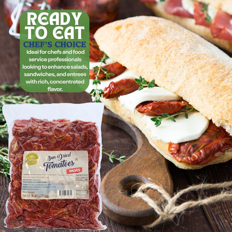 Galen Sun Dried Tomatoes, Halves Cut, Soft, Moist, Ready to