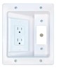 RiteAV RCA-White Recessed Wall Plate Cable Concealer Management Kit with