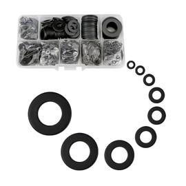 Metal Washers Assortment, 600 Pieces Flat Washers Set, Black Carbon Steel, Round Washers for Bolts and Screws (M2/2.5/3/4/5/6/8/10/12/mm) (Black)