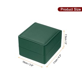 QUARKZMAN Single Watch Box, PU Leather Watch Travel Storage Display Box for Men Women with Removable Cushion, Portable Watch Holder Organiser, Green, Rounded Corners