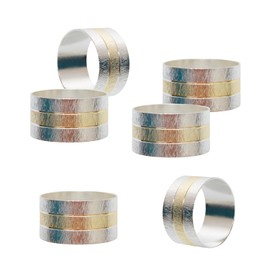 Pocoxll 6 Pcs Napkin Rings,Elegant Table Decor Accessories,Suitable for Table Decorations,Party,Special Events and Gift Giving.(Silver and Gold)