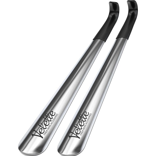 Velette Metal Shoe Horn Long Handle for Seniors & Boots