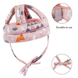 Baby Safety Helmet Infant Toddler Breathable & Adjustable Head Cushion Bumper Bonnet for Running Walking Crawling (Pink), BB-1003
