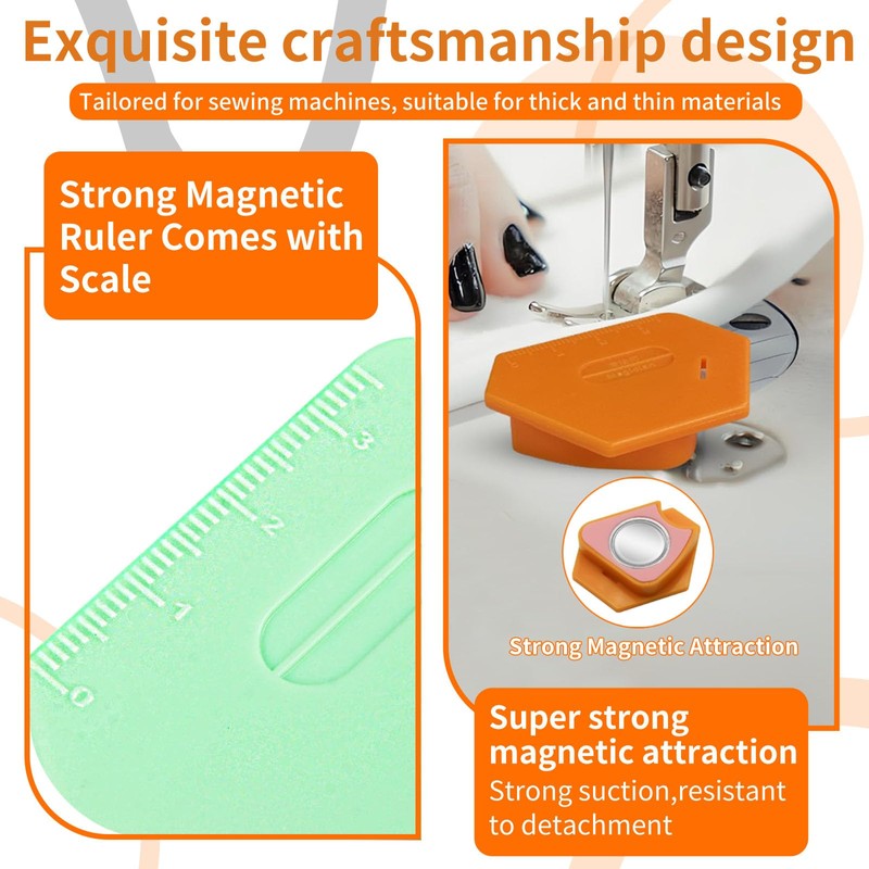 Magnetic Seam Guide for Sewing Machine, 3PCS Polygonal Multifucntional Seam