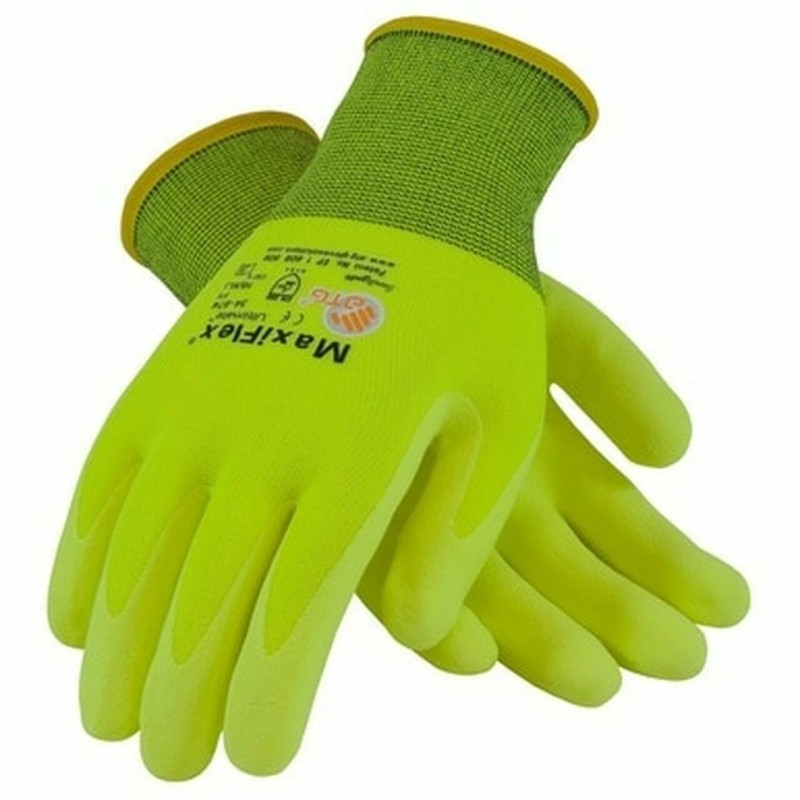 PIP 34-874FY MaxiFlex Ultimate HI VIS Micro Foam Nitrile Grip