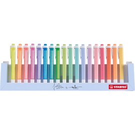 STABILO swing cool, estuche con 18 marcatextos surtidos 8 neón y 10 pastel