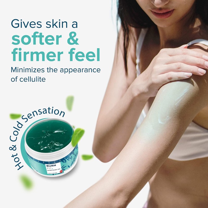 Burn Fit Body Gel, Lightweight Anti-Cellulite Workout Enhancer for Belly